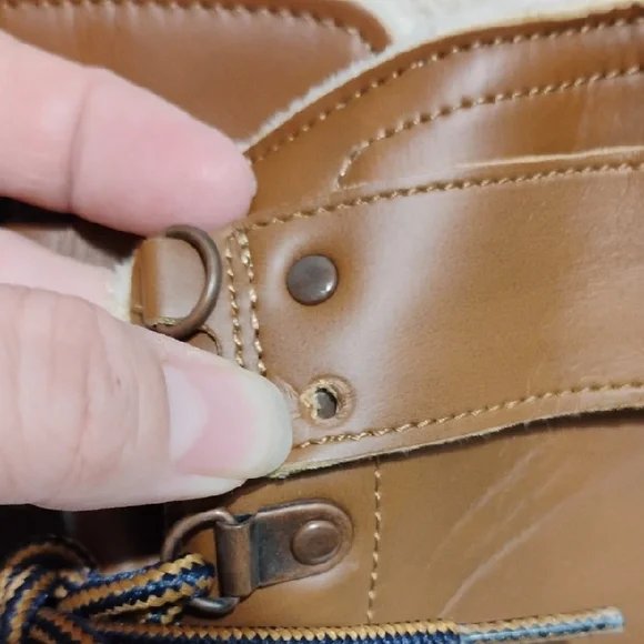 JBU Tan/Blue Big Kids Lace-Up Boots Sz.6.5 Or Women's 8/8.5 - Picture 8 of 12